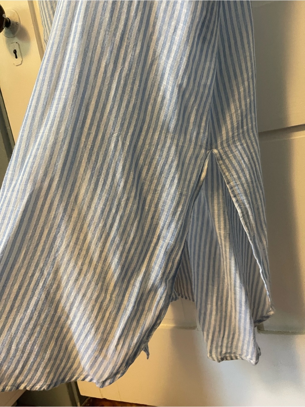 blue island Blue and White Striped Button Shirt - Picture 8 of 9